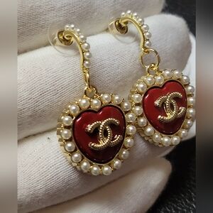 Pearl Heart CC  Zipper Pulls, Earings